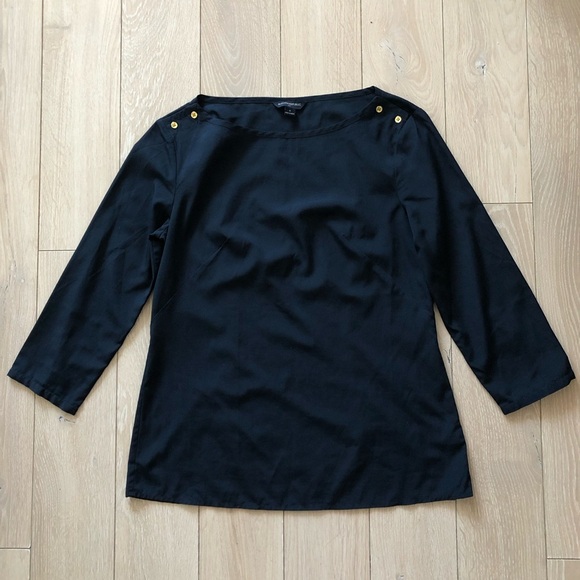 Banana Republic 3/4 Sleeve Blouse in Navy Size S - Picture 1 of 11